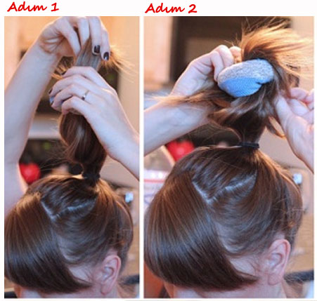 Bayan Bilen Donut Topuz modelinin yap�l���n� anlat�yor